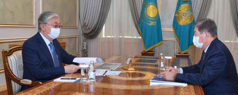 The President receives Akhmetzhan Yessimov, Chief executive officer of  «Samruk-Kazyna» JSC