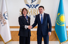 The Chairman of the Management Board of Samruk-Kazyna JSC, Nurlan Zhakupov, met with Inna Ozhogina, General Manager of Amazon Web Services (AWS) for Kazakhstan, Central Asia, the Caucasus, and Mongolia