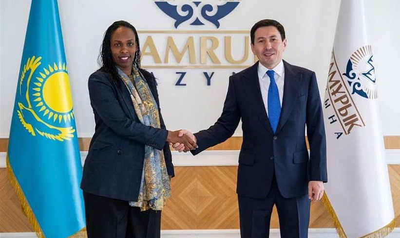 Глава «Самрук-Қазына» Нурлан Жакупов провел встречу с Алис Уваcе, CEO Rwanda Mines, Petroleum and Gas Board (RMB) и Джозефом Бутера, CEO Ngali Holdings